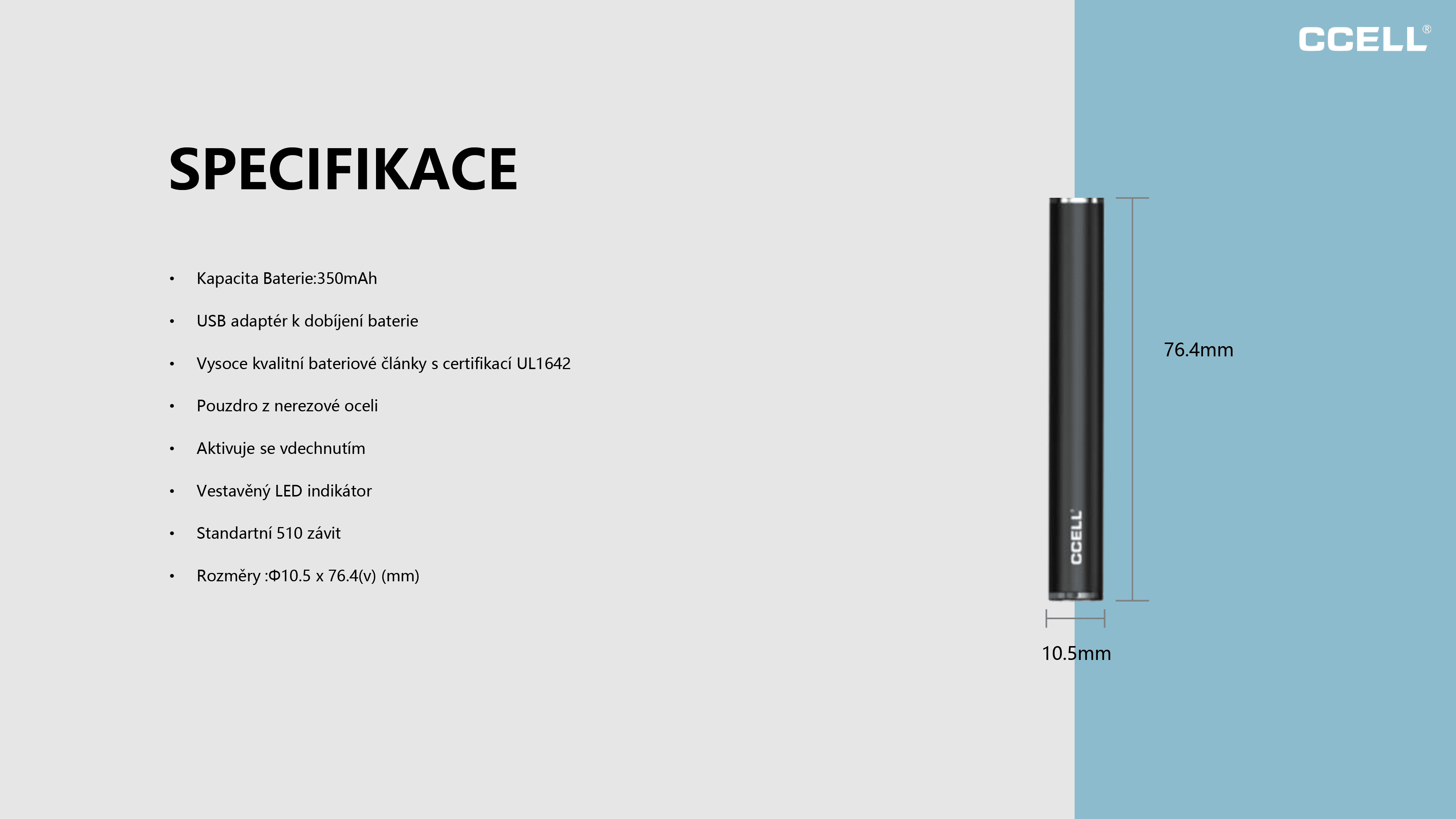 Originální Vape baterie CCELL® M3 | Upinsmoke.cz